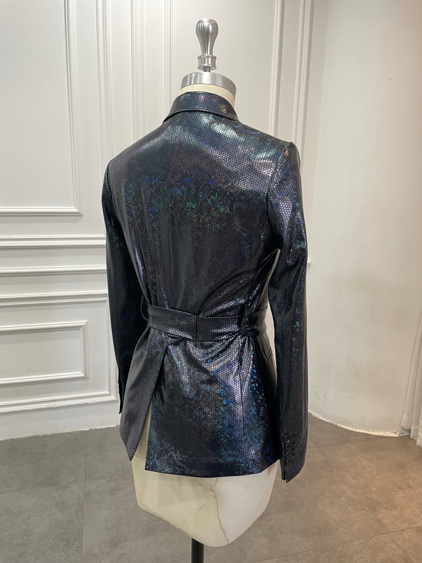 NOTTE METALLIC HONEYCOMB BLAZER AND PANT SUIT