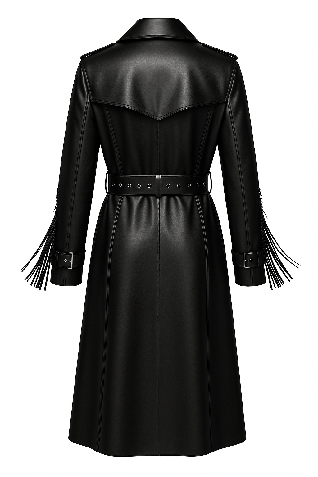 Vegan Leather Black Trench