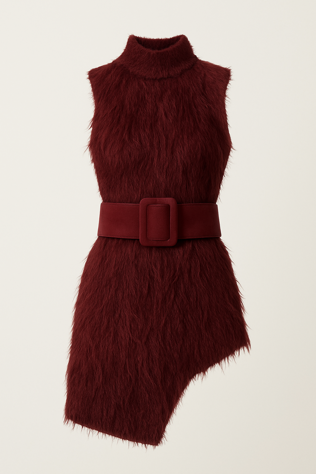 Cabernet Asymmetrical Textured Mini Dress