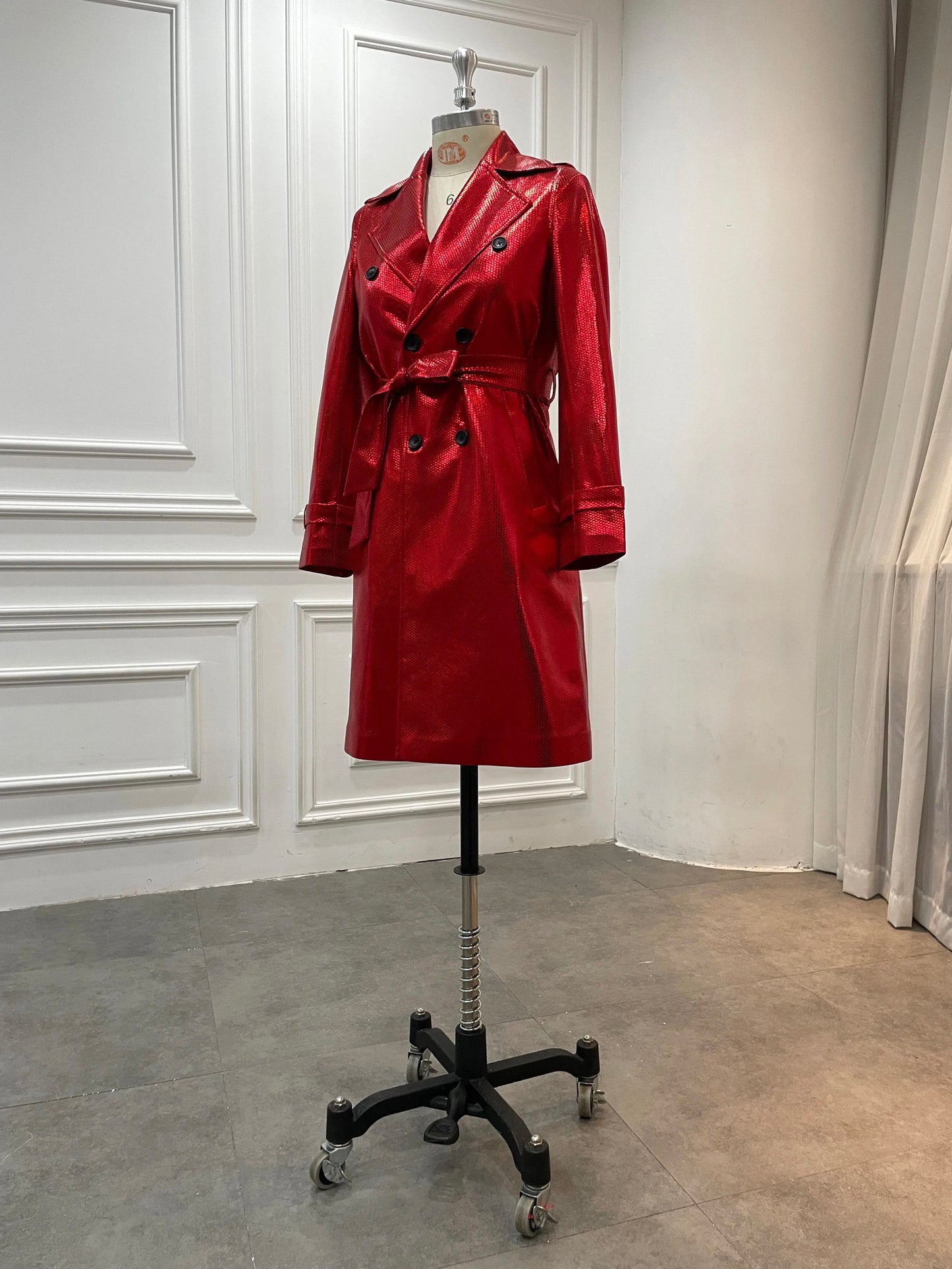 HONEY RED MID-LENGTH TRENCH COAT