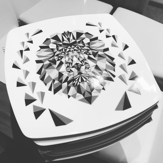 "Leonid" Geometric Porcelain Plate Set of 6