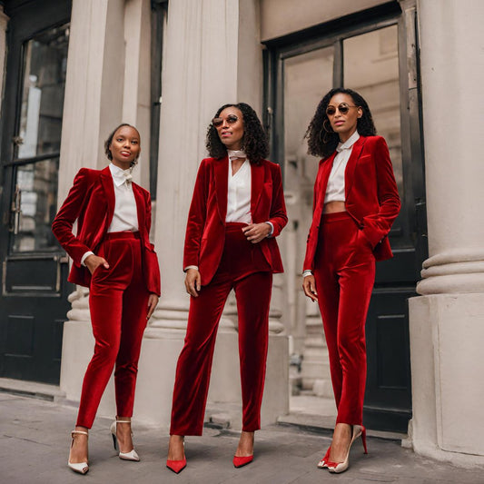 RED VELVET TWO- PIECE SUIT
