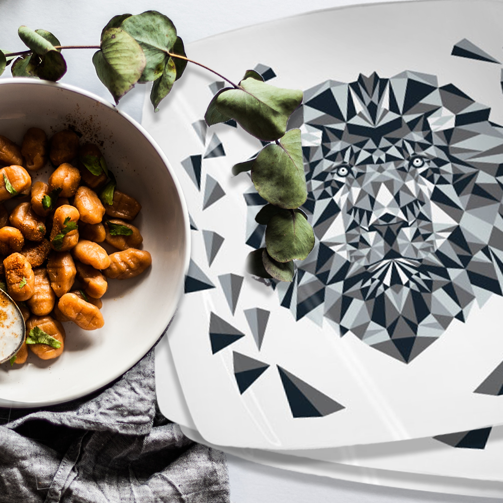 "Leonid" Geometric Porcelain Plate Set of 6