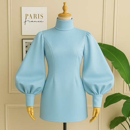 Rossario George Blu Oceano Statement Blouse