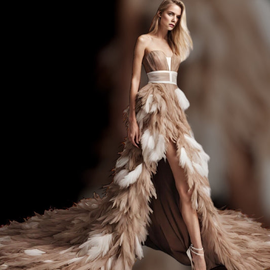 "PALMA" FEATHERED GOWN
