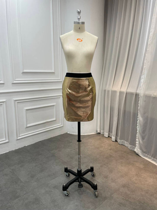 HONEY GOLD AND BLACK MINI SKIRT