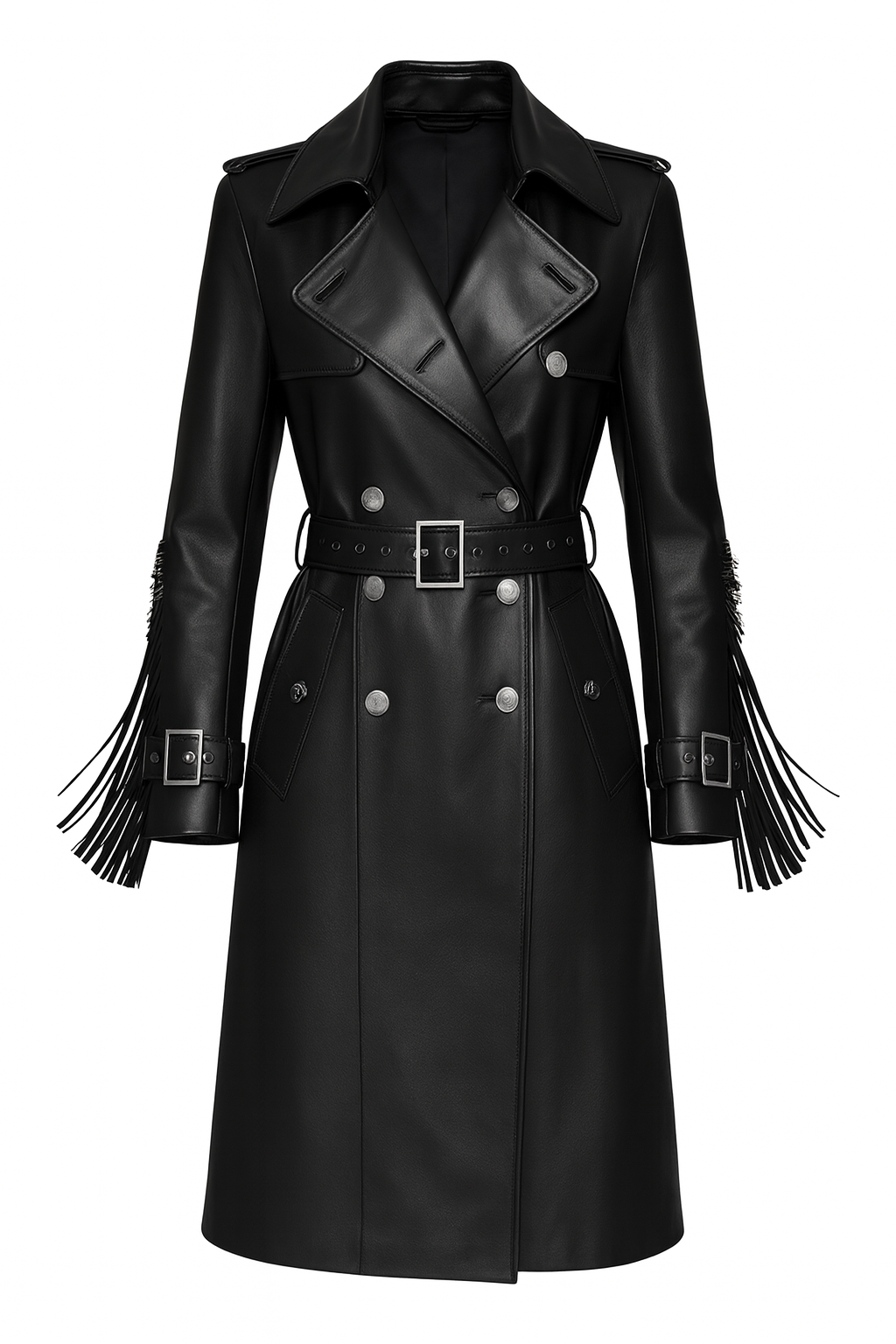 Vegan Leather Black Trench
