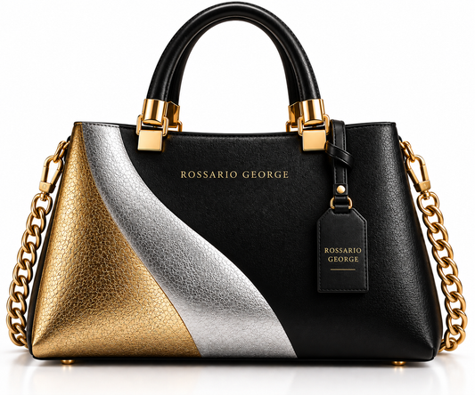 Black Gold Silver Satchel