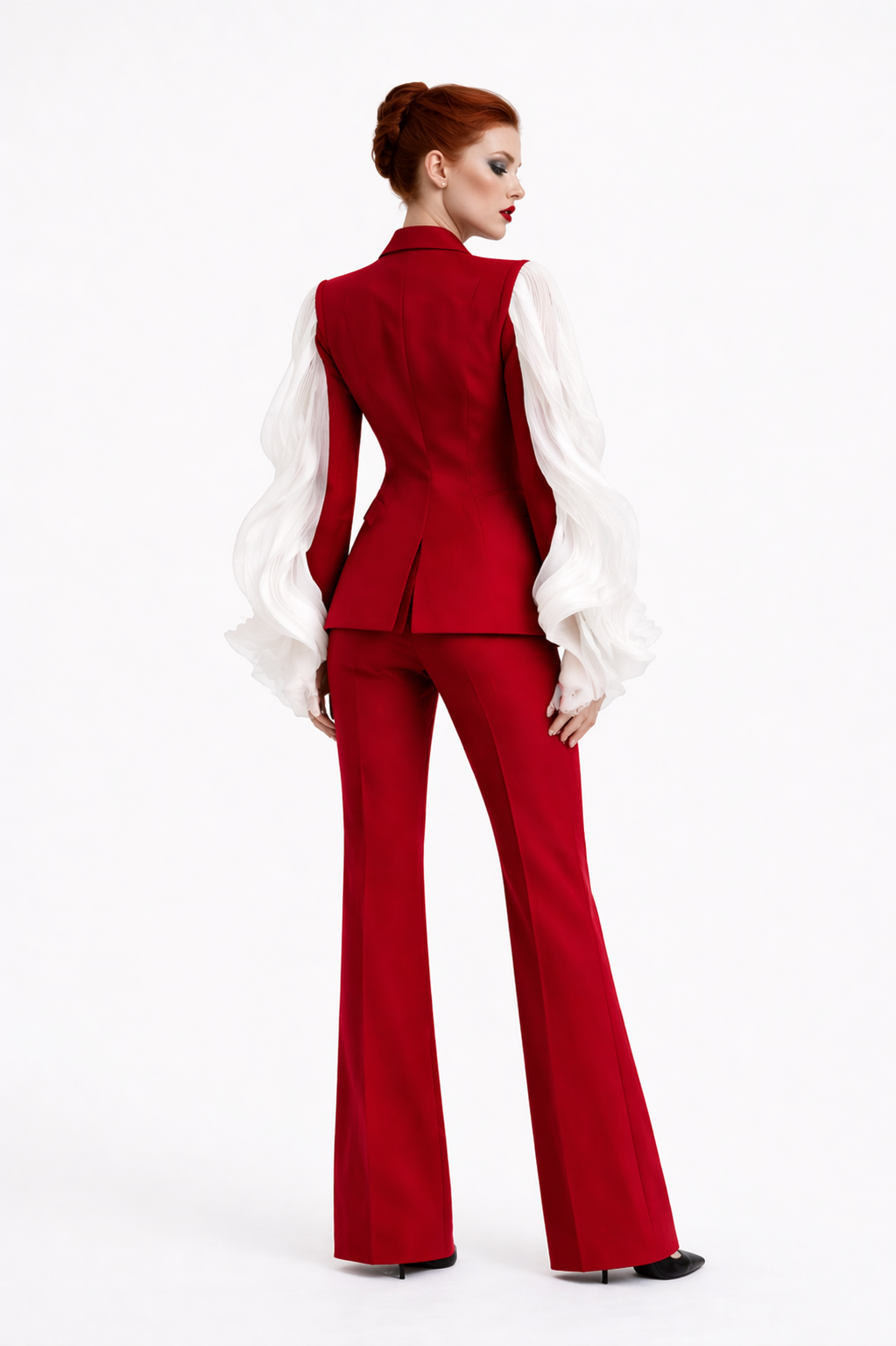Red Rossario George Sheer Reverie Tailored Suit - Made to Order