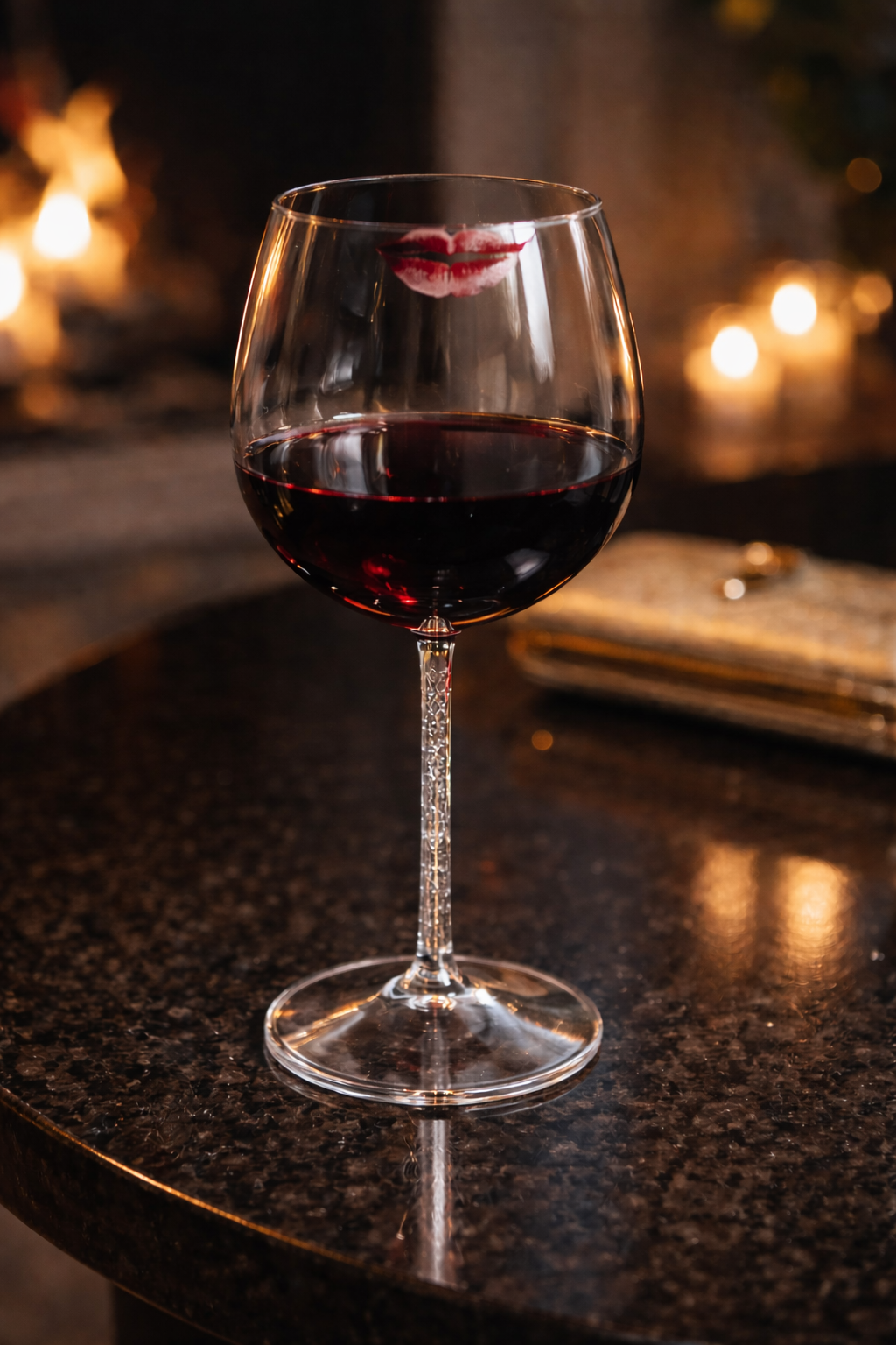 Set of 2 Crystaline Stem Wine Glasses