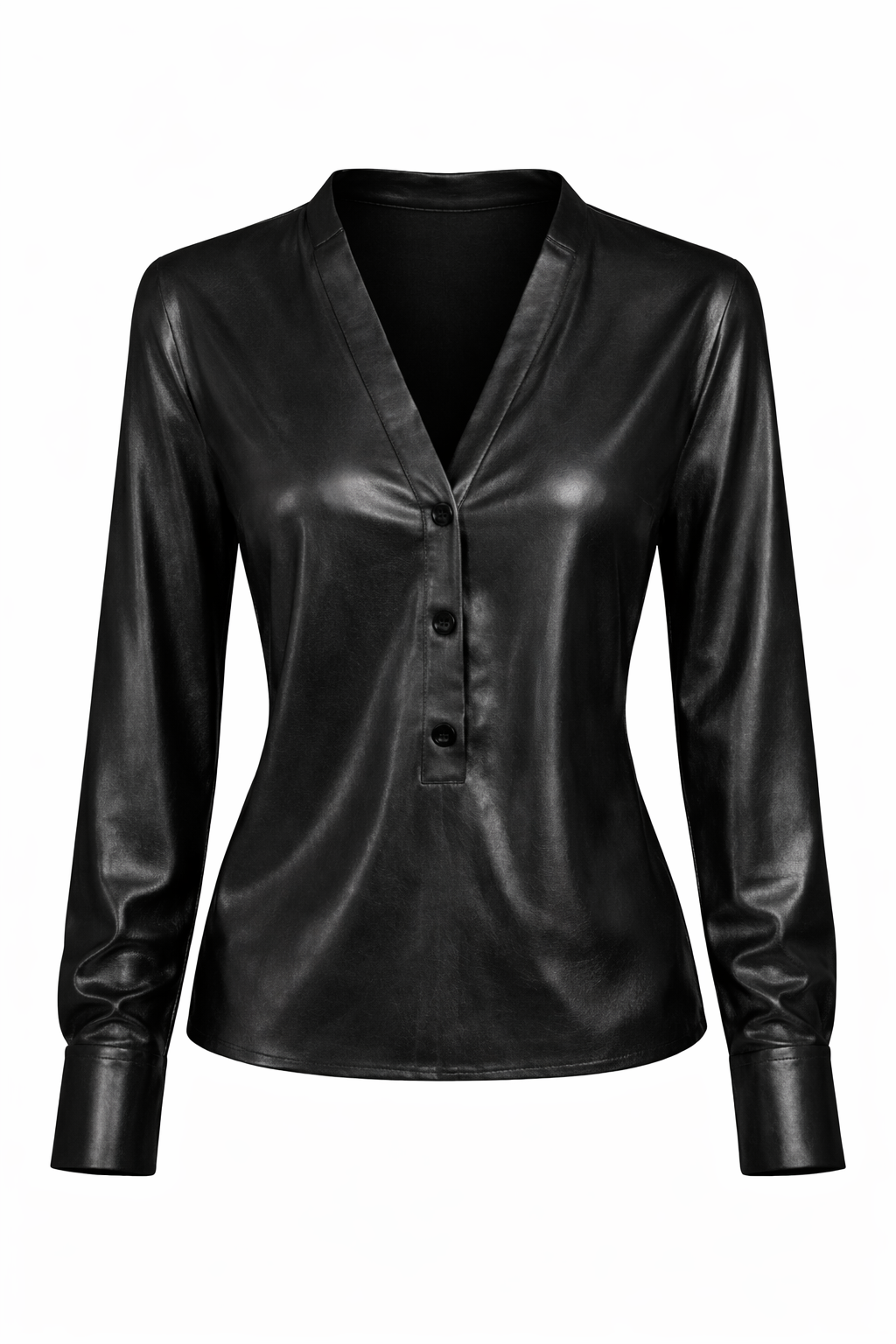 Metallic Long-Sleeve Blouse