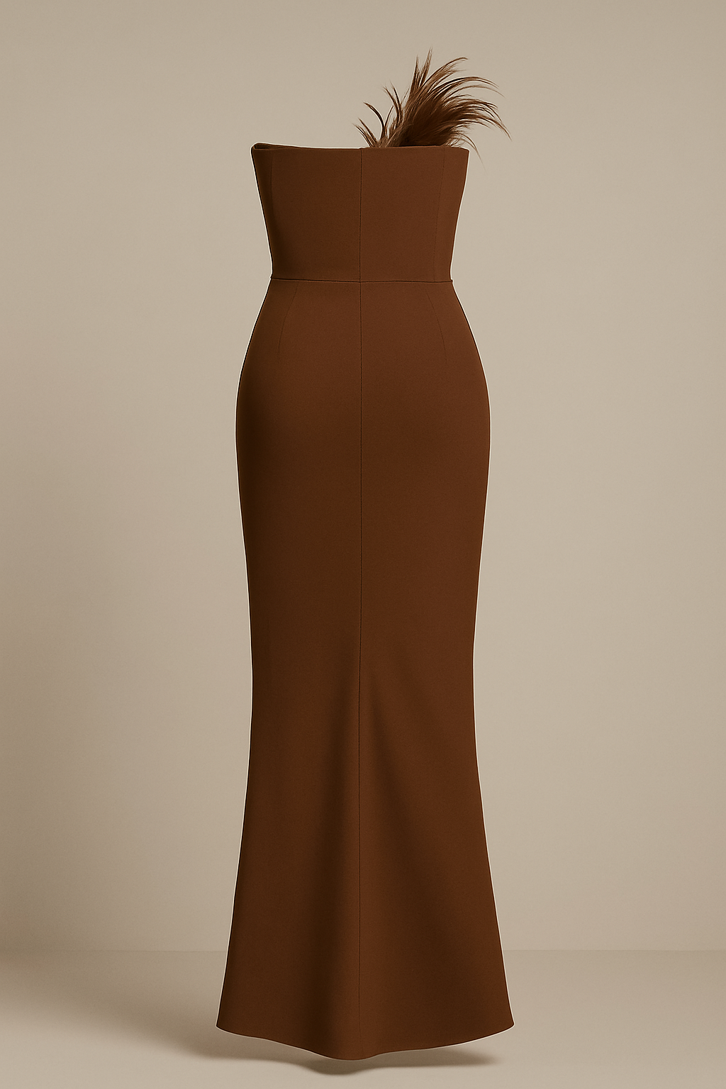 "Nina" Feathered Ruched Gown