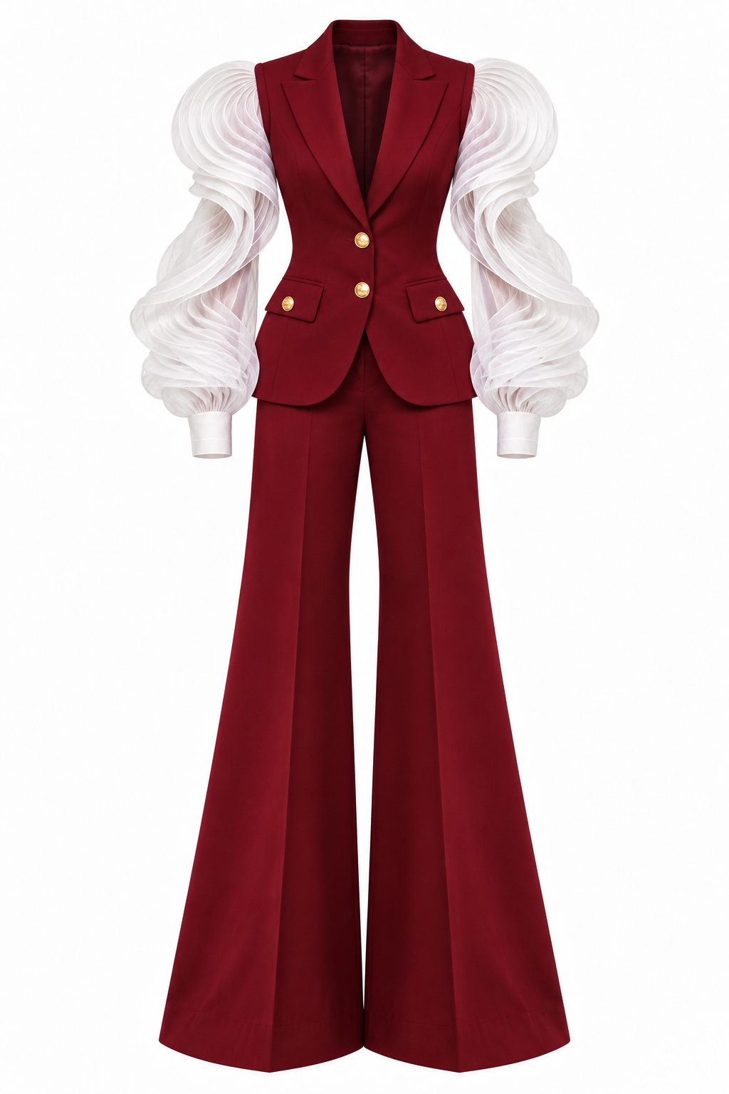Red Rossario George Sheer Reverie Tailored Suit - Made to Order
