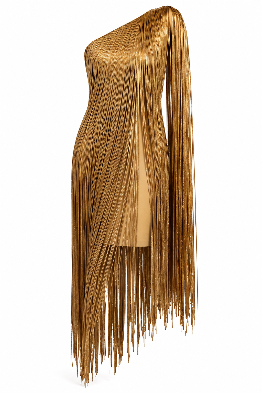 Rossario George Gilded Fringe Gown