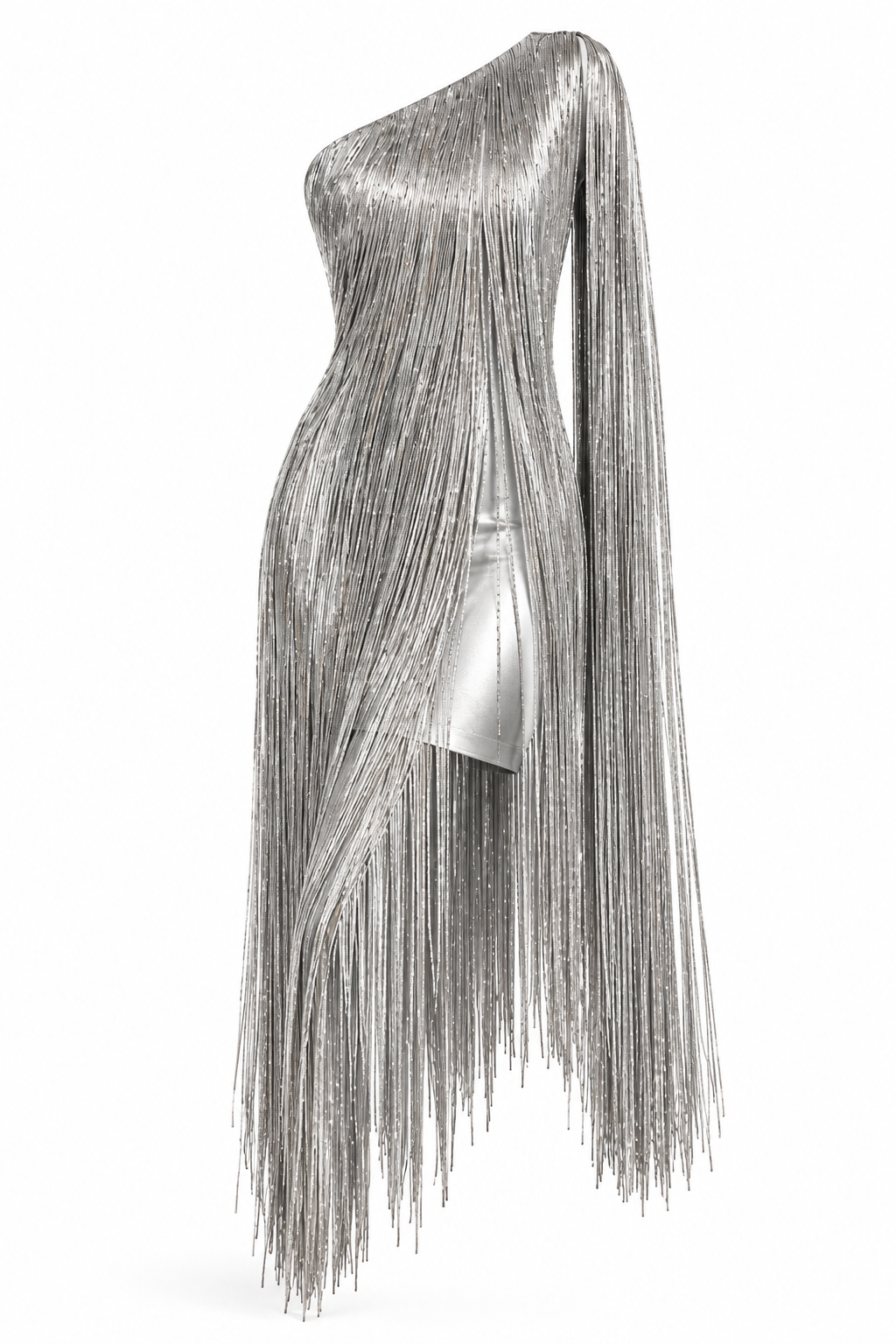 Rossario George Argent Fringe Gown