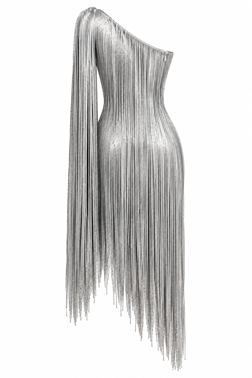 Rossario George Argent Fringe Gown
