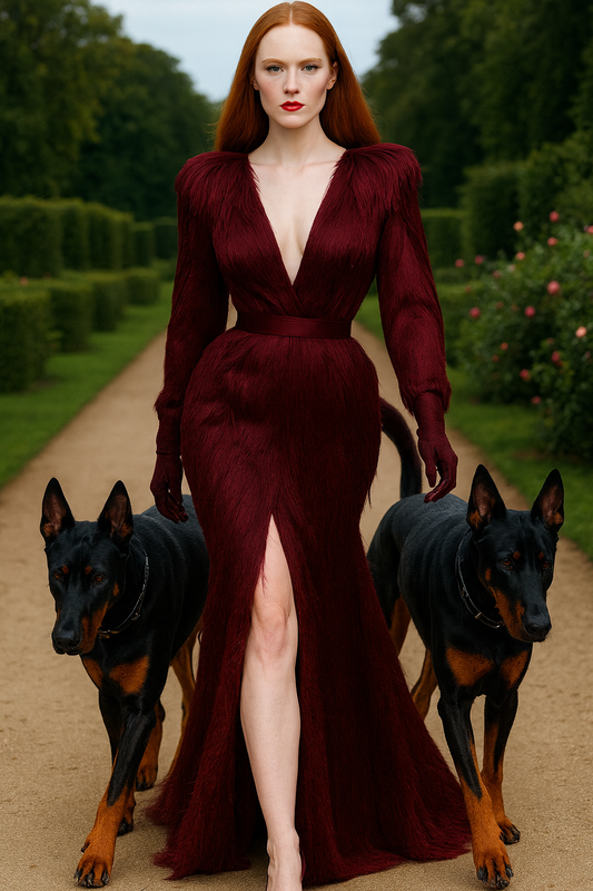 “Empress” Feathered Gown