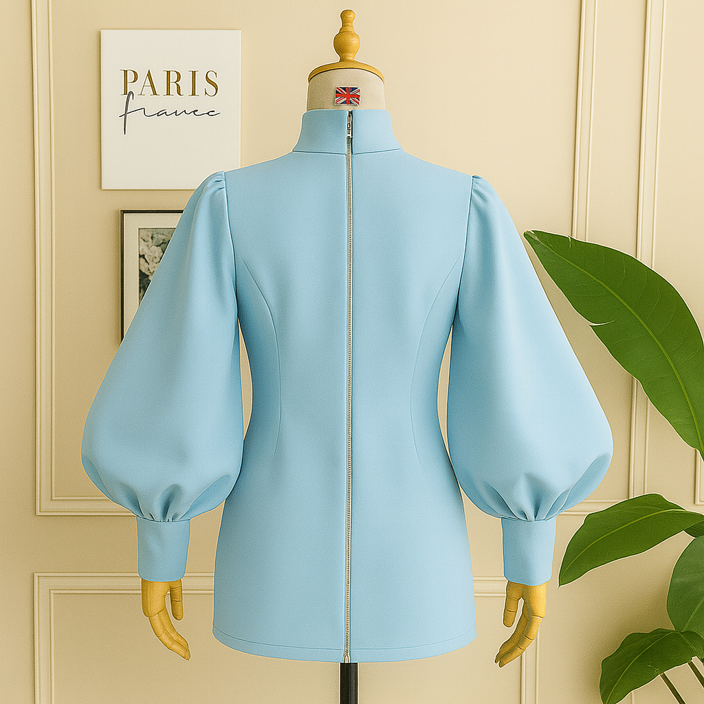 Rossario George Blu Oceano Statement Blouse