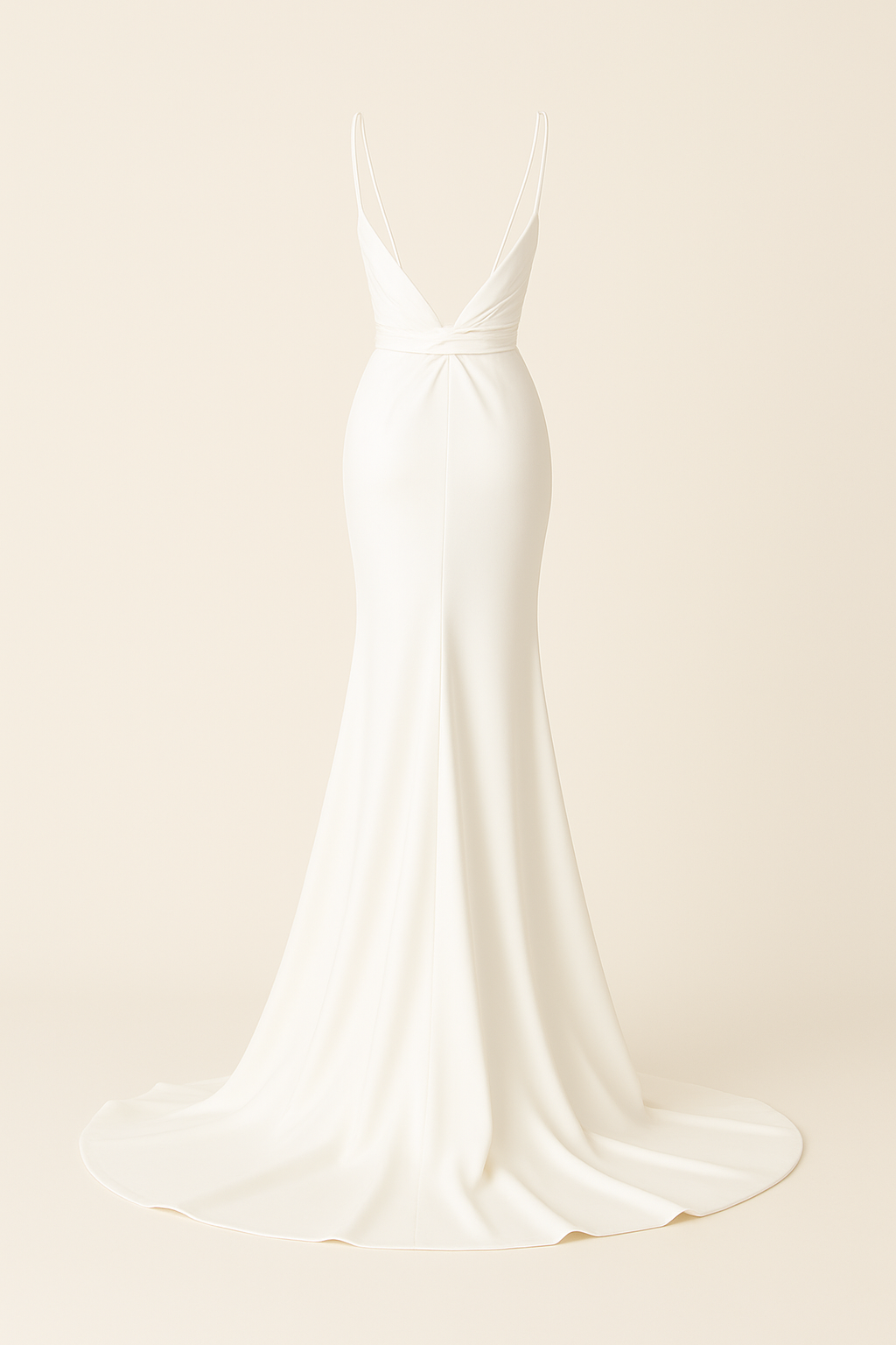 Ivory Silk Plunge Gown