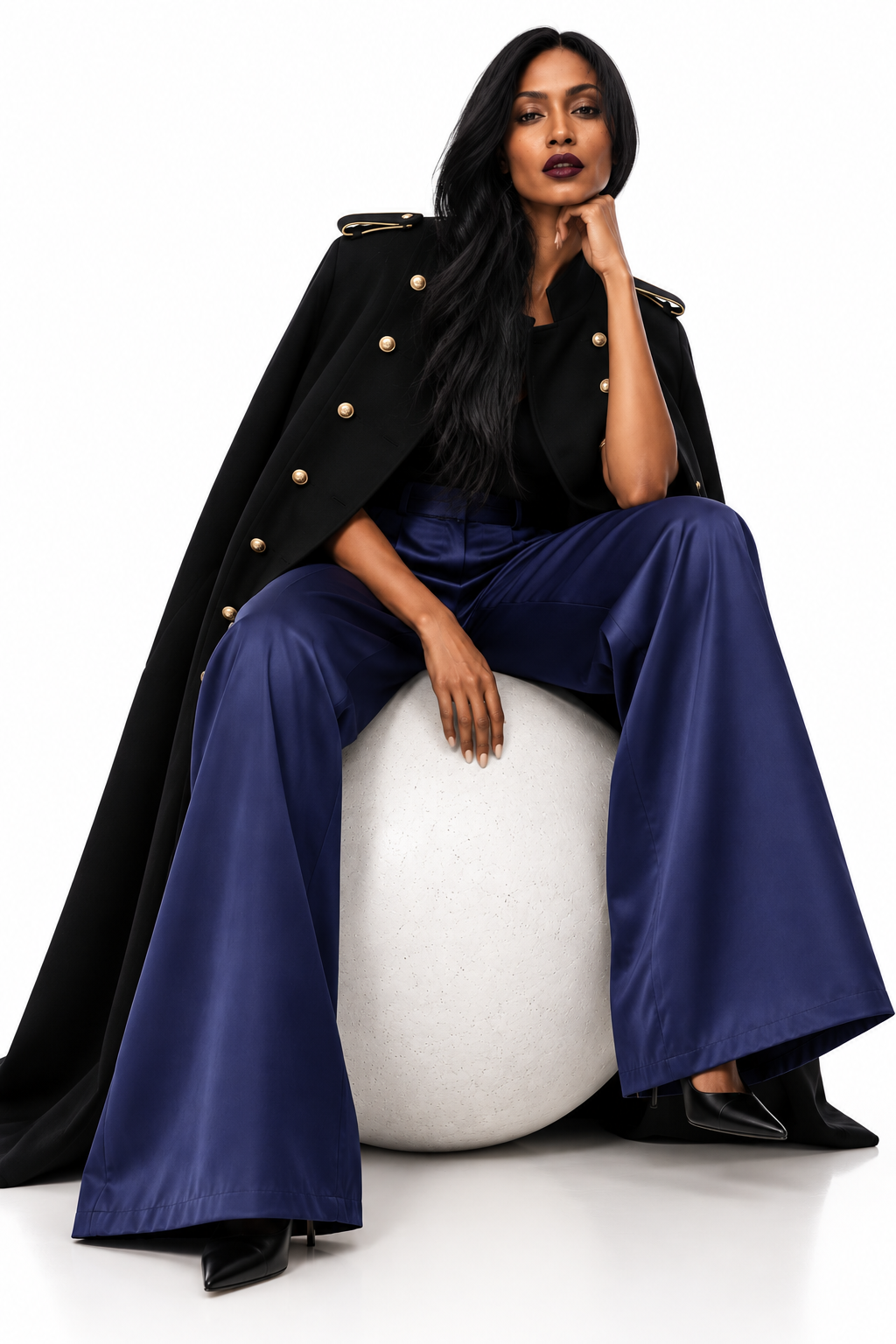 Palazzo Oversized Pant - Navy