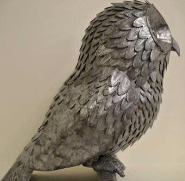 Handcrafted Metal Owl Sculpture