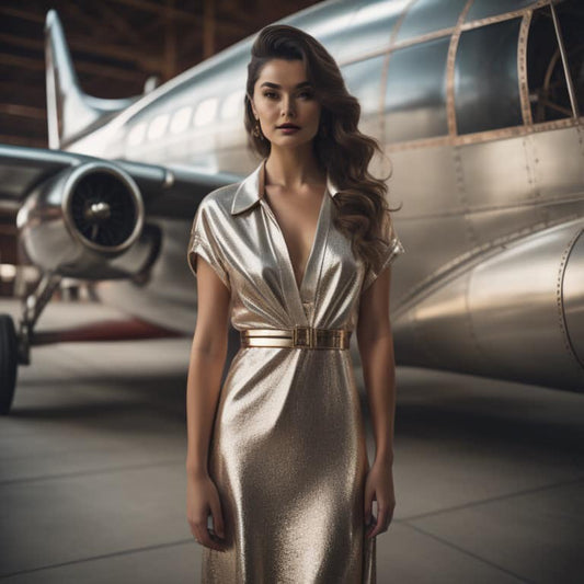 METALLIC “ROSIE THE RIVETER" MIDI DRESS (AVAILABLE FOR PREORDER)