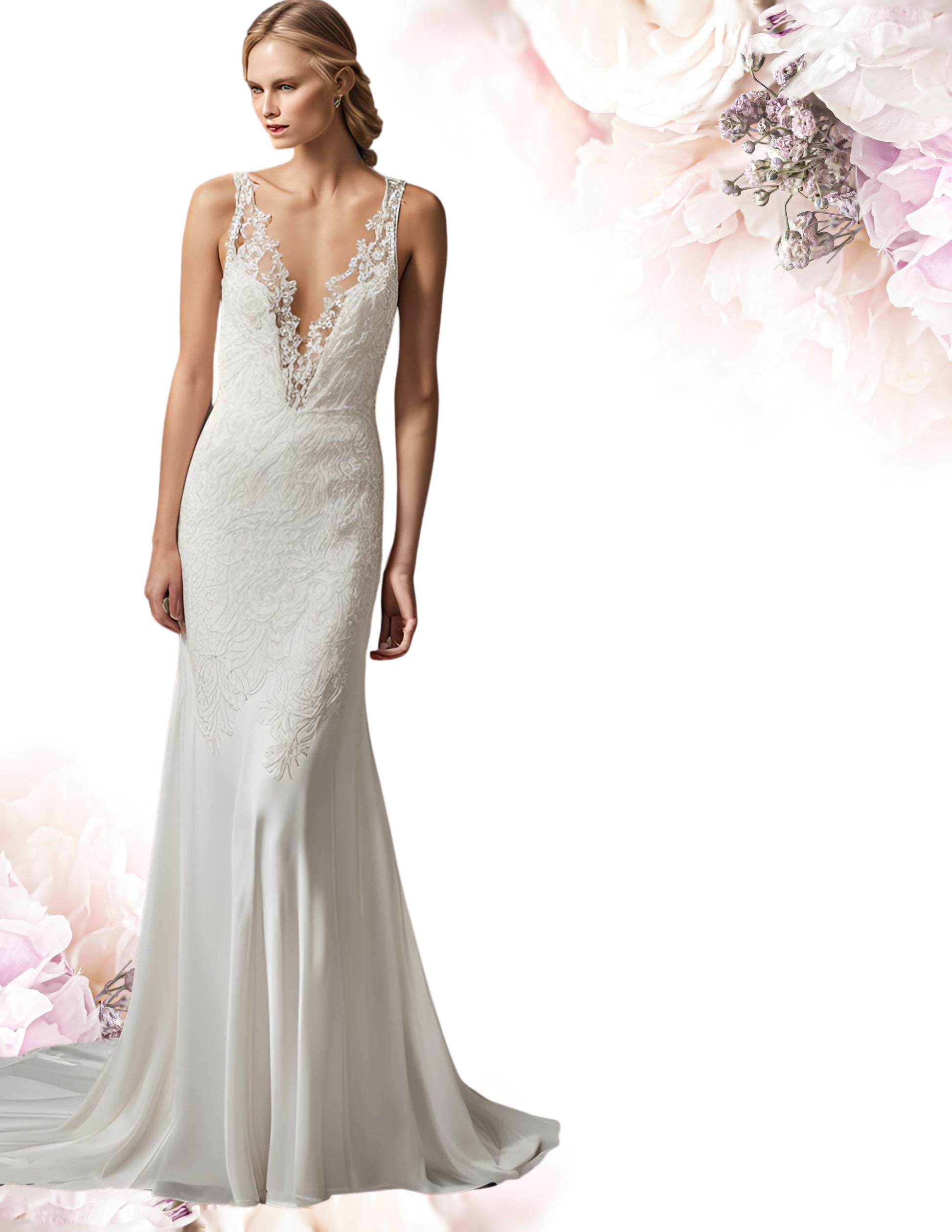 LOLA ITALIAN SILK & BEADED LACE WEDDING GOWN LOLA ITALIAN SILK & BEADED LACE WEDDING GOWN