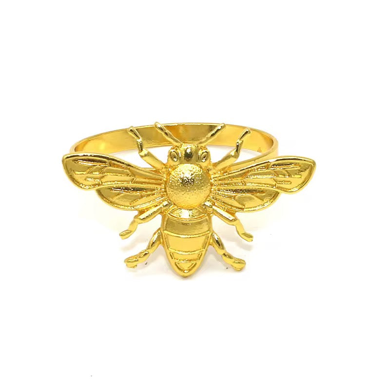Honey Metal Napkin Ring Set of 4 – Gold
