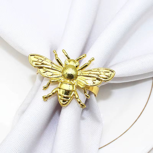 Honey Metal Napkin Ring Set of 4 – Gold