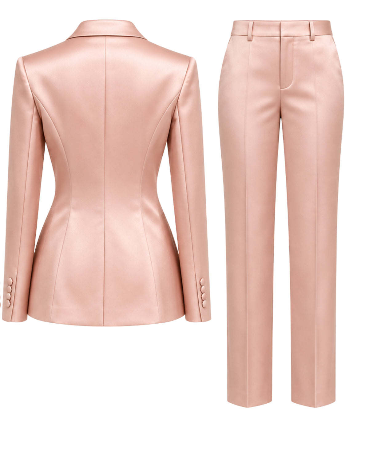 Blush Satin Suit