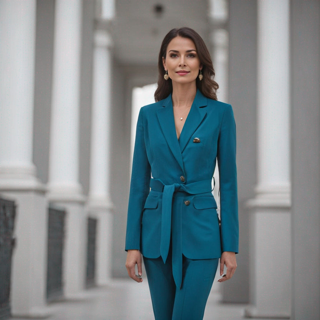 TEAL BLUE 2-PIECE SUIT